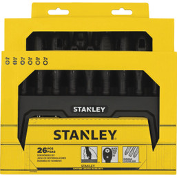 Stanley 26-Piece Screwdriver Set with Storage Stand - Ergonomic Handles, Chrome Steel Blades