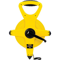 Stanley PowerWinder 300 ft. Fiberglass Open Reel Tape with Slip-Resistant Handle and Dual-Sided Scales
