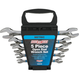 Channellock 5-Piece Metric Open End Wrench Set with Color-Coded Bands