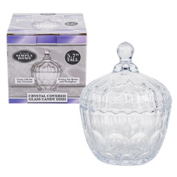 JAR CANDY EMBOSSED GLASS 5.7"H 127411