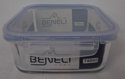 CONTAINER GLASS W/SQUARE LID 129975
