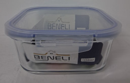 CONTAINER GLASS W/SQUARE LID 129976