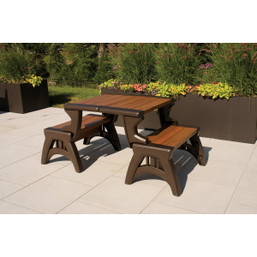 Convert A Bench Espresso Foldable Chair – Durable All-Weather Seating for Indoor and Outdoor Use