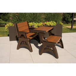 Convert A Bench Espresso Foldable Chair – Durable All-Weather Seating for Indoor and Outdoor Use