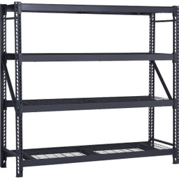 Muscle Rack 77 in. W x 24 in. D x 72 in. H Black Steel Welded Storage Rack - Heavy Duty 4-Tier Shelving Unit