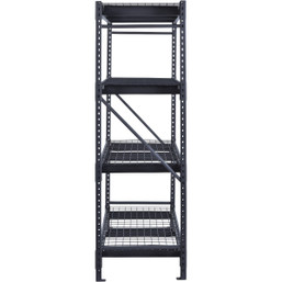 Muscle Rack 77 in. W x 24 in. D x 72 in. H Black Steel Welded Storage Rack - Heavy Duty 4-Tier Shelving Unit