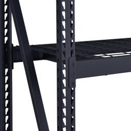 Muscle Rack 77 in. W x 24 in. D x 72 in. H Black Steel Welded Storage Rack - Heavy Duty 4-Tier Shelving Unit