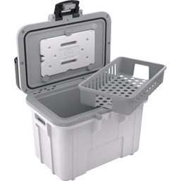 Pelican Elite 8 Qt. White & Gray Cooler - Personal Lunch Cooler with Separate Storage Compartments
