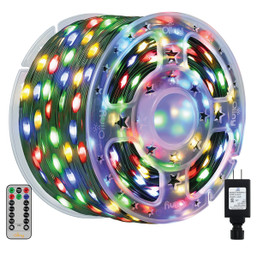 Ollny 1000-LED Multicolor Christmas String Lights with Green Wire