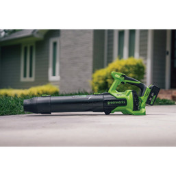 Greenworks 24V Brushless Cordless Leaf Blower Kit, 585 CFM, Up to 140 MPH, with 4.0 Ah Battery and Charger