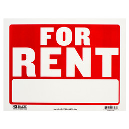 SIGN FOR RENT 9" X 12" BAZIC 146025