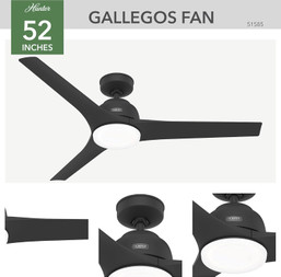 FAN CEILING 52" GALLEGOS LIGHT 083868