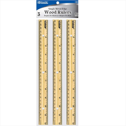 RULER 12" WOODEN 3PK #306 144162