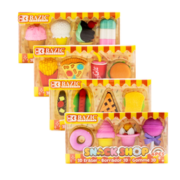 ERASERS 3D ASSORTED BOYS PACKS 4 141077