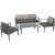 Outdoor Expressions 4-Piece Aluminum Sofa Patio Chat Set
