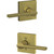 Schlage F Series Latitude Lever with Collins Trim Hall and Closet Lock in Satin Brass