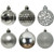 Decoris 2.4 Inch Shatterproof Silver Bauble Christmas Ornament - 37 Pack