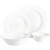Gibson Home Ultra White Shadow Opal Glass Dinnerware Set (36-Piece)
