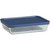 Pyrex Simply Store 3-Cup Rectangle Glass Storage Container with Navy Blue Lid