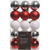 Decoris 2.4 Inch Shatterproof Red, White, and Silver Bauble Christmas Ornament (30-Pack)
