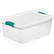 Sterilite 15 Qt. White Latching Storage Tote with Hinged Lid and Space-Saving Design