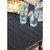 Outdoor Expressions 5-Piece Black Slat Dining Set with Steel Frame and Umbrella Hole