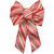Holiday Trims 7-Loop Red & White Stripe Burlap Christmas Bow, 8.5 Inches Wide by 14 Inches Long
