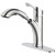 Home Impressions 1-Handle Lever Pull-Out Kitchen Faucet, Polished Chrome (SKU 450557)