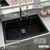 Karran 33-Inch x 22-Inch Black Quartz Drop-In Single Bowl Kitchen Sink