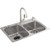 Kohler All-in-One Double Bowl 33-Inch Stainless Steel Kitchen Sink Kit with Faucet and Accessories