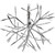 Alpine 10 Inch LED 48-Bulb Cool White Hanging Twig Snowflake Ornament Light Decoration
