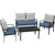 Outdoor Expressions Azure 4-Piece Gray Chat Set with PFAS-Free Fabric