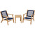 Unbranded 3-Piece Navy Acacia Wood Chat Set for Patio and Outdoor Spaces
