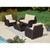 Outdoor Expressions 4-Piece Rattan Chat Set with Steel Frame and Polyester Cushions