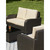 Outdoor Expressions 4-Piece Rattan Chat Set with Steel Frame and Polyester Cushions