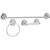Home Impressions Aria Chrome 3-Piece Bath Hardware Set – Towel Ring, Toilet Paper Holder, 24-Inch Towel Bar
