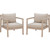 Linon Svana Natural Finish Wood Side Chair Set with Beige Cushions – 2 Pack