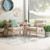 Linon Svana Natural Finish Wood Side Chair Set with Beige Cushions – 2 Pack