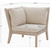 Linon Svana Natural Finish Wood Corner Chair with Beige Cushions