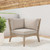 Linon Svana Natural Finish Wood Corner Chair with Beige Cushions