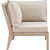 Linon Svana Natural Finish Wood Corner Chair with Beige Cushions