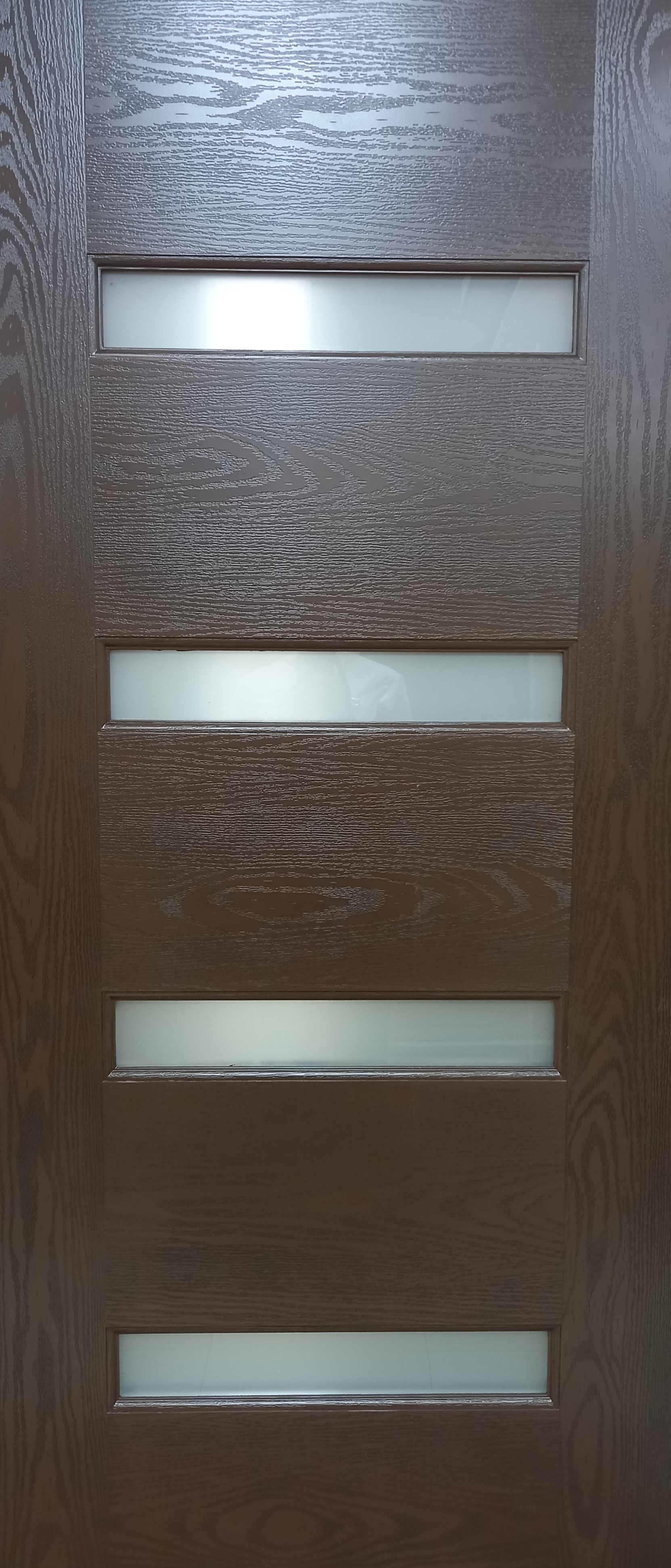 JELDWEN 36x80 Fiberglass Exterior Door Slab, Dark Walnut