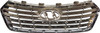 SANTA FE 17-18/SANTA FE XL 17-19 GRILLE, Gray Shell and Insert, w/ Chrome Molding, w/o Camera Hole