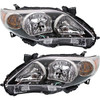 Fits 11-13 Corolla Driver & Passenger Side Headlamp Assys w/Black housing (Pair)