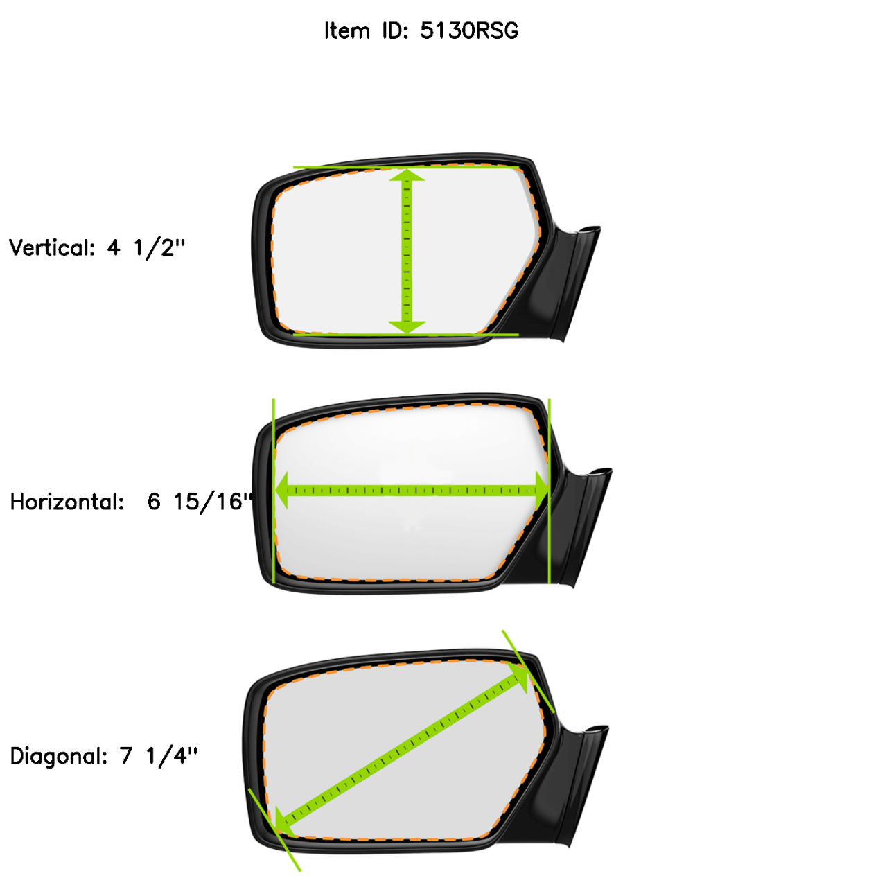 Fits 05-09 Legacy & Outback Right Passenger Convex Mirror Glass Lens. w/Adhesive USAFits Models w/o Signal in Mirror Housing Only