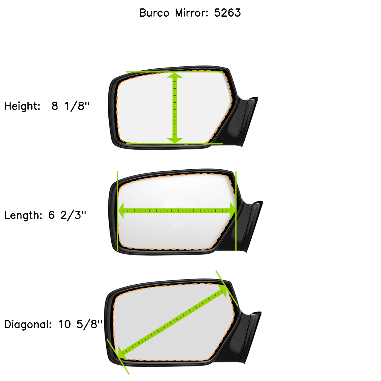 Fits 08-17 Sequoia 07-19 Tundra Right Passenger Mirror Glass Lens w/Adhesive