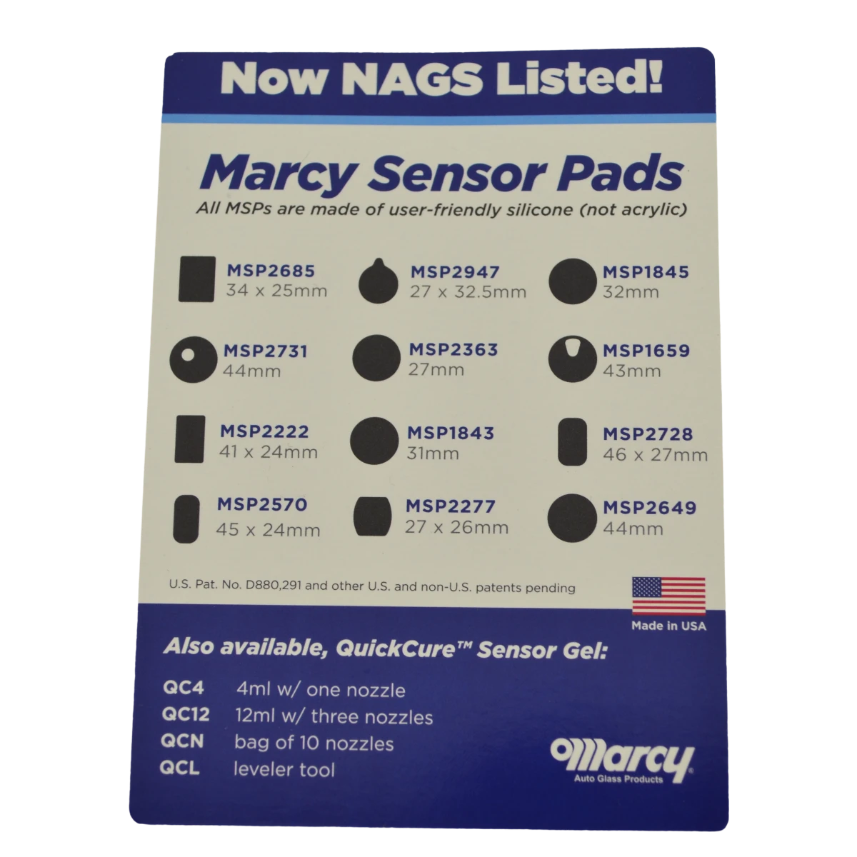 MSP-2685 Marcy Adhesives Clear Replacement Windshield Rain Sensor Pad ...