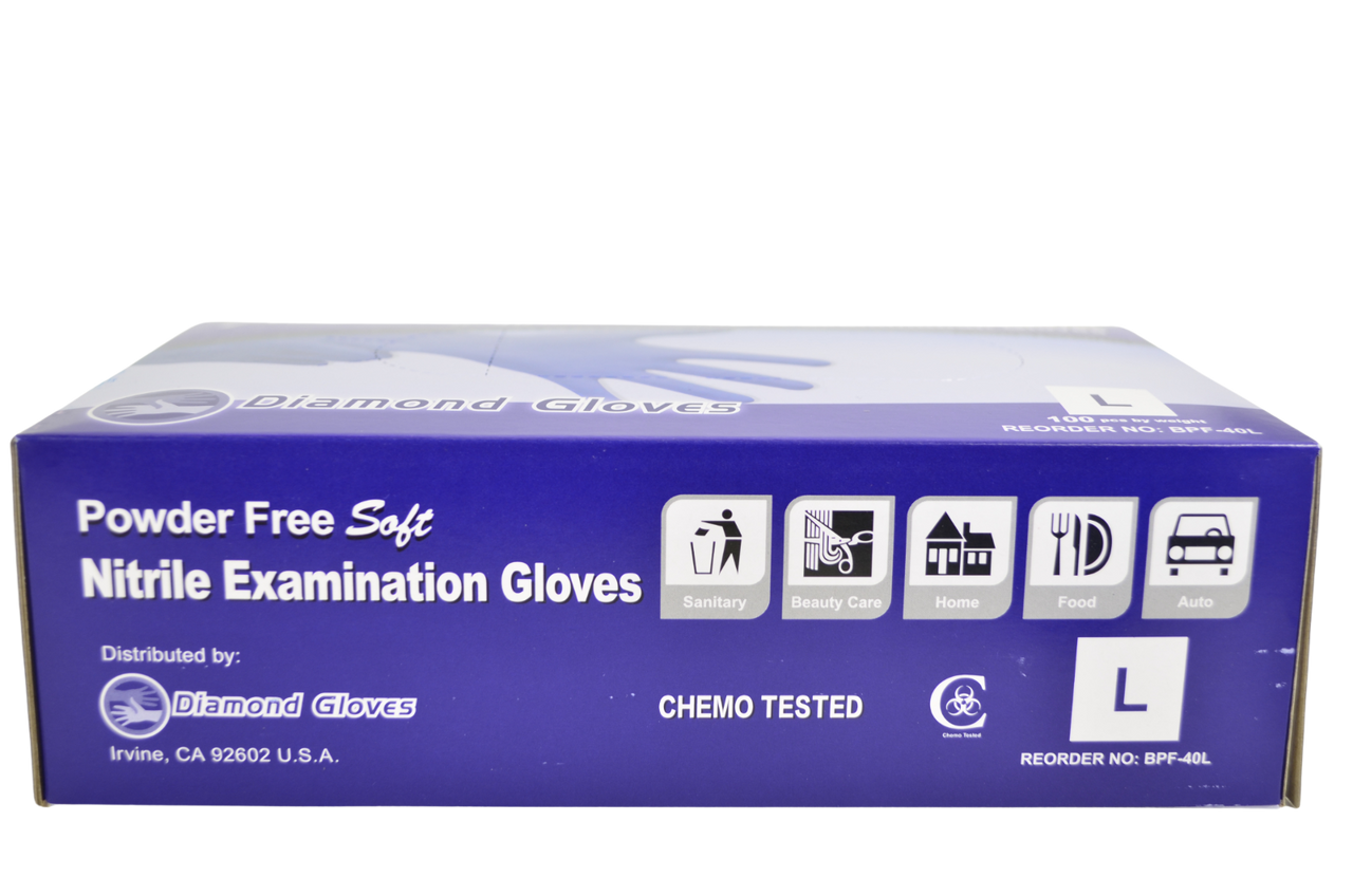 Diamond Advance 100 Nitrile Gloves - IF40 - Powder Free - Micro Textured - Large