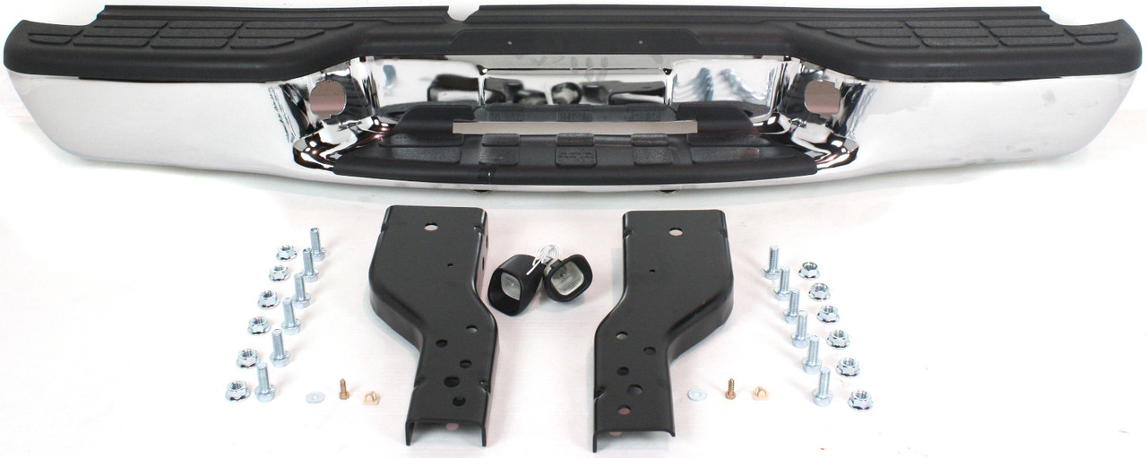 S10 PICKUP 98-04 STEP BUMPER, FACE BAR AND PAD, w/ Pad Provision, w/o Mounting Bracket, Chrome, Fleetside