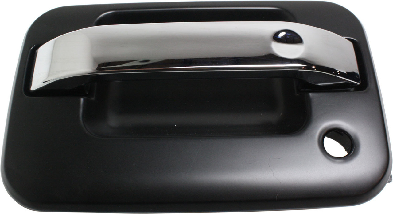 F-150 04-14/MARK LT 06-08 FRONT EXTERIOR DOOR HANDLE LH, Chrome Lever/Smooth Black Housing, w/ Keyhole, w/ Plastic Connector